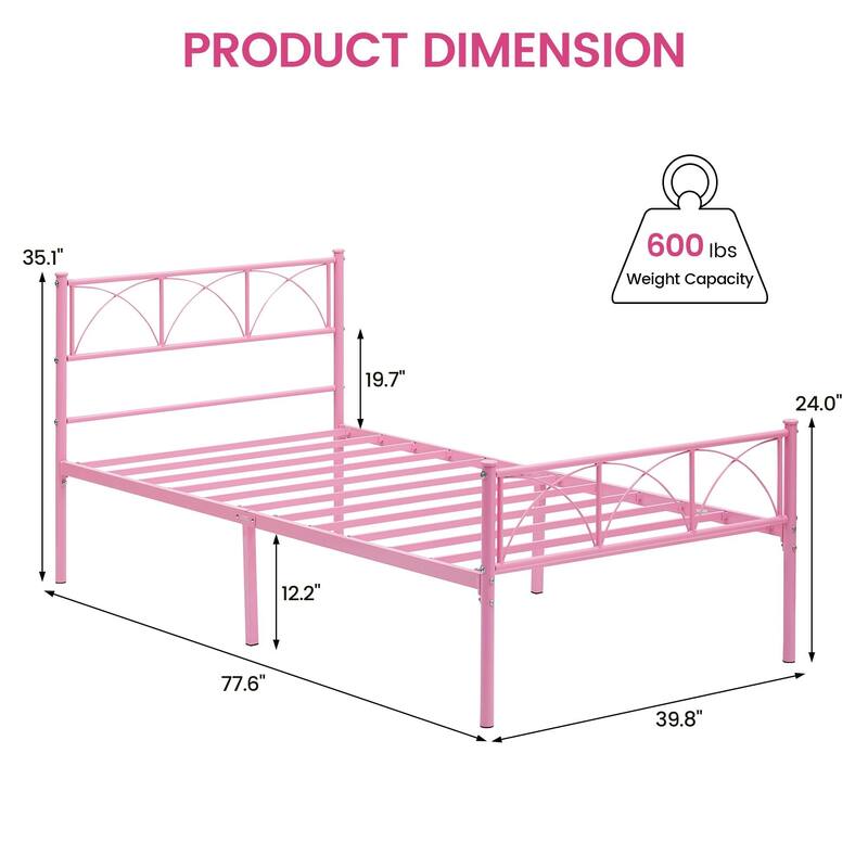 14 Inch Bed Frame with Headboard and Footboard