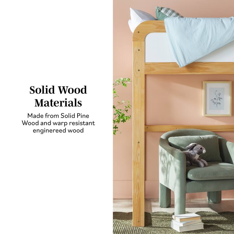 Walker Edison Twin Loft Bed with Ladder