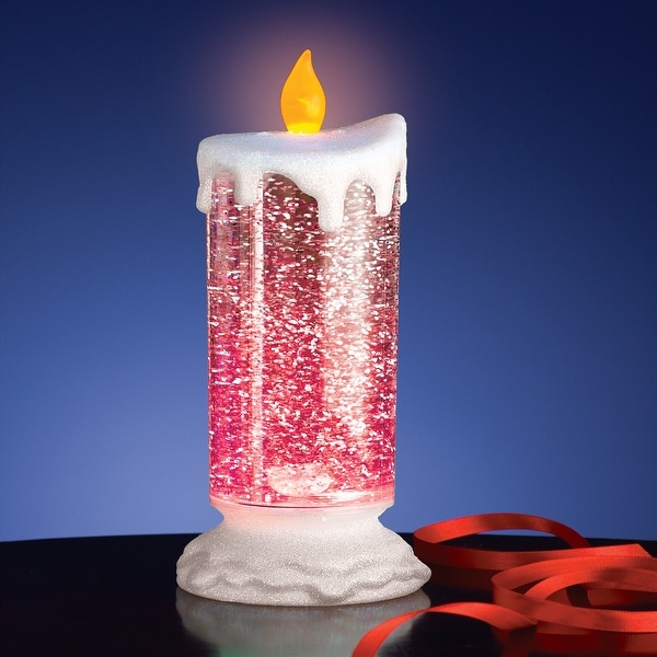 Colour changing led water candle with glitter 2025