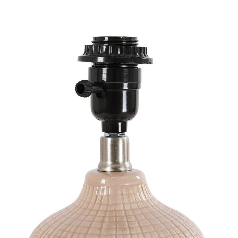 2 Pack Rustic Ceramic Accent Table Lamp with Raffia Shade