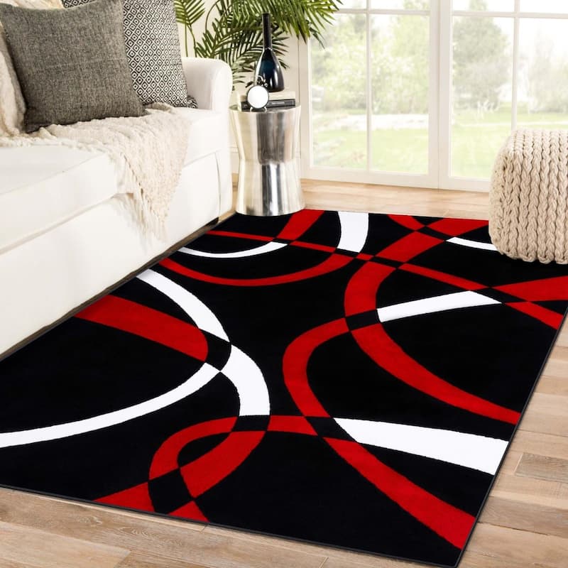 Luxe Weavers Modern Area Rug - 8' x 10' - Red
