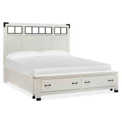 Magnussen Home Harper Springs Silo White Queen Panel Storage Bed