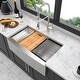 preview thumbnail 1 of 6, Stainless Steel 16 gauge Apron Front Kitchen Sink Brushed Nickel