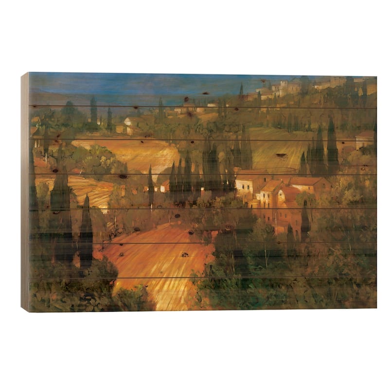 Hillside - Tuscany Print On Wood by Philip Craig - Multi-Color - 18x26x1.5
