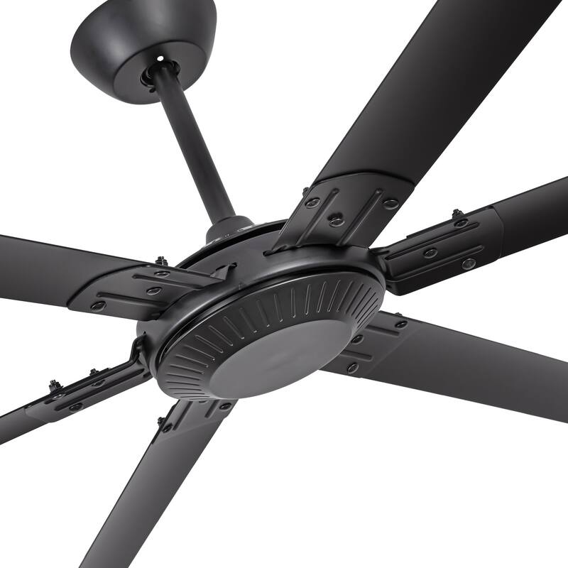 Ceiling Fan Modern 120" Industrial 6-Blade Black Metal