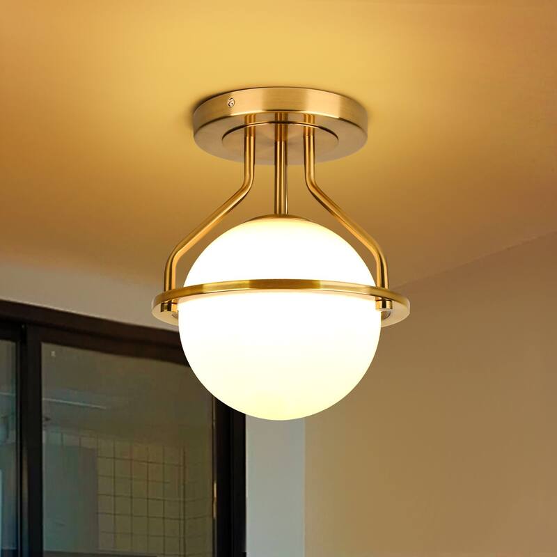 1-Lights Glass Flush Mount