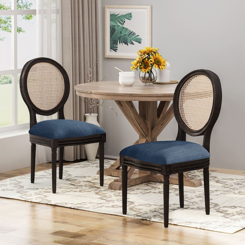 Govan Wooden Dining Chairs with Cushions (Set of 2) by Christopher Knight Home