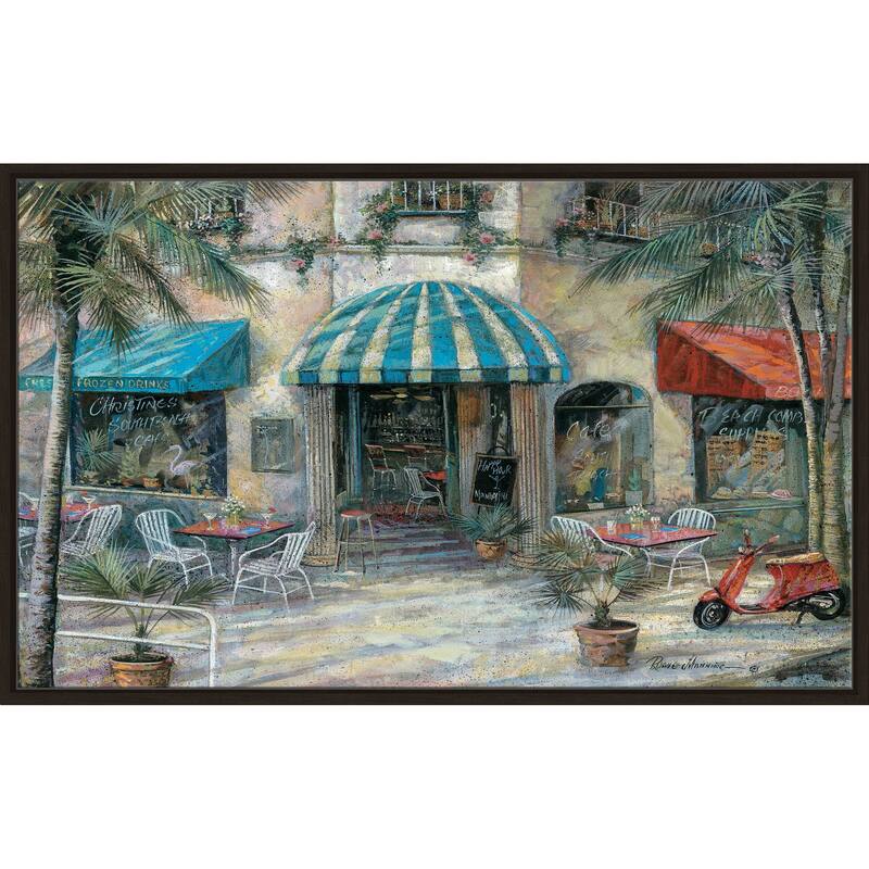 "Christines South Beach Cafe" by Manning Print on Floating Canvas