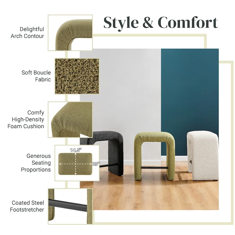 NPD Furniture Jovanka Boucle Fabric Counter Stool