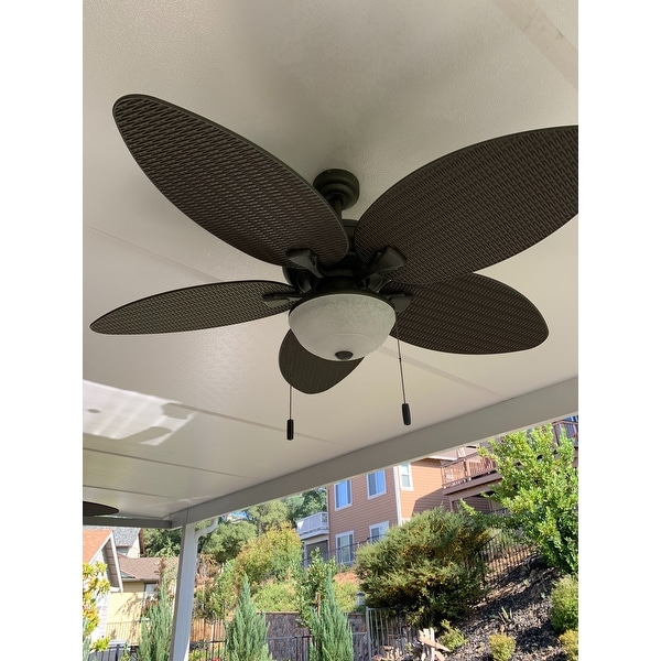 Honeywell Inland Breeze Bronze Outdoor LED Ceiling Fan With Light And Blades 