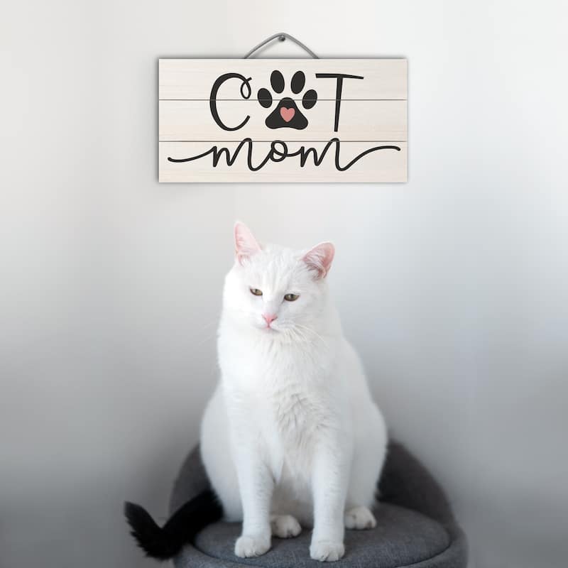 Wood Pallet Hanging Sign - Cat Mom