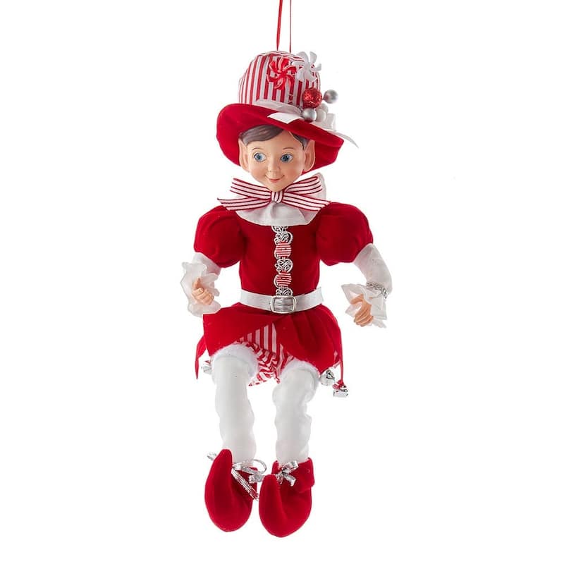 Kurt Adler 15-Inch Kringle Klaus Peppermint Elf Ornament - N/A