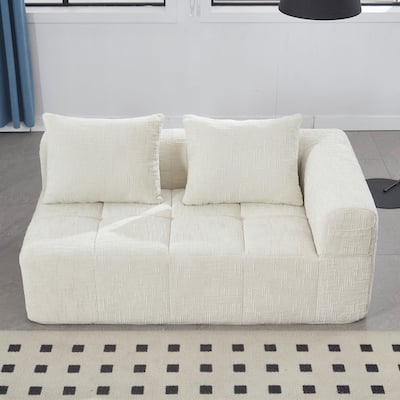 Chenille Loveseat Sofa, Minimalist Modular Sleeper for Living RoomS