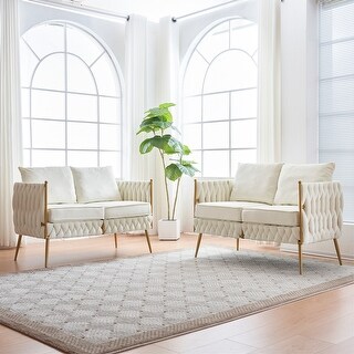 Modern Woven Velvet Living Room Sofa Sets - Bed Bath & Beyond - 39580928