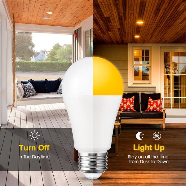 Sxminer 6-Pack 3W A19 LED Bug Light Bulbs – Yellow 2000K, E26 Base, 25W Equivalent, Non-Dimmable – For Porch, Patio, Bedroom Night Light