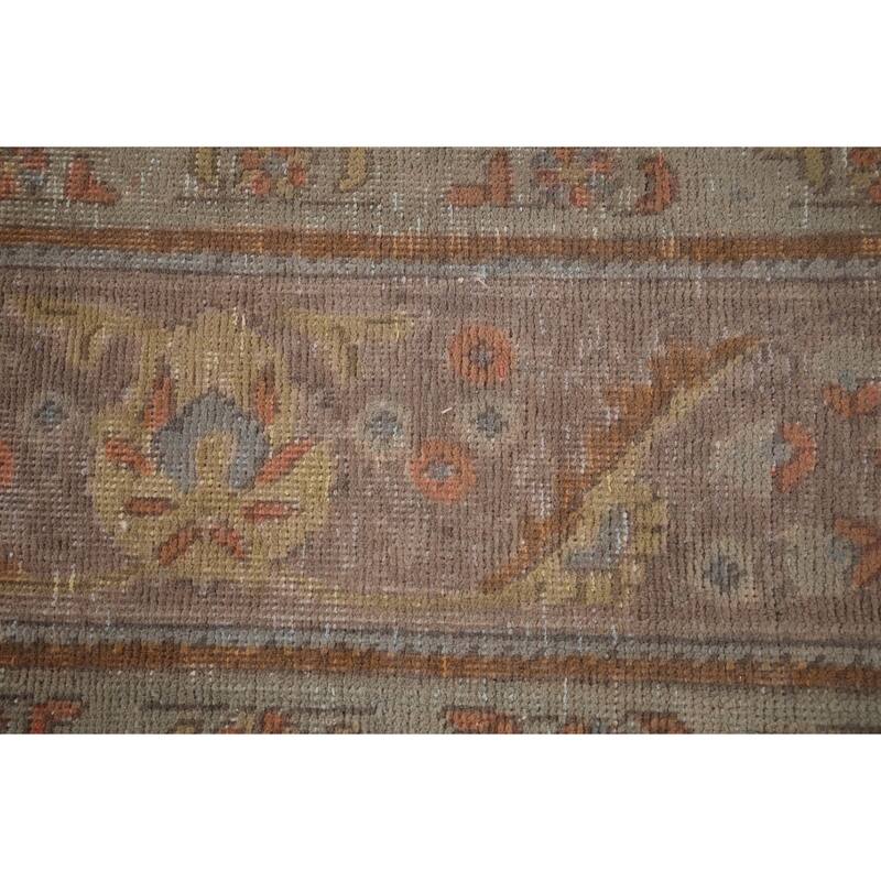 Brown & Orange Tabriz Persian Antique Rug Hand-Knotted Wool Carpet - 6'4"x 10'4"