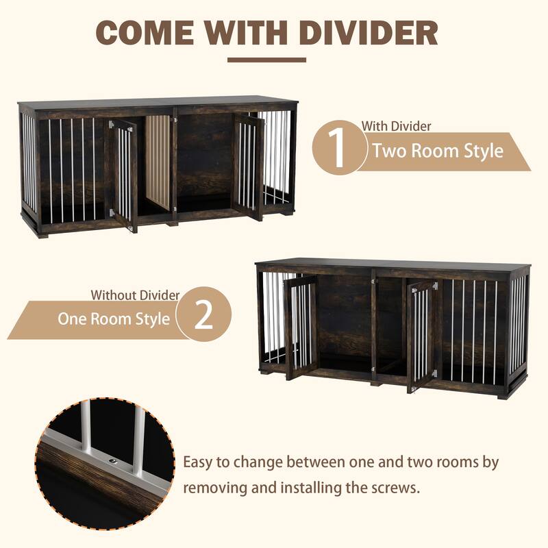 Multi-functional Pet Crate with Secure Locks - Versatile Color Console