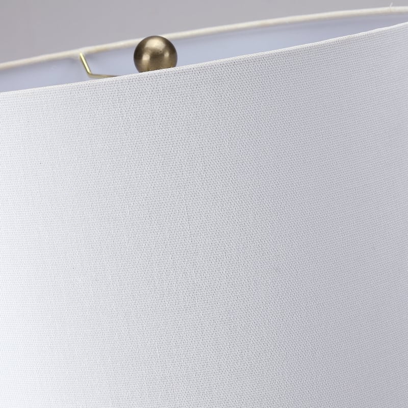 3-Way Ceramic Table Lamp with White Drum Shade - 23.5 in. H