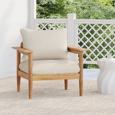Christopher Knight Home- Cole Acacia Wood Patio Lounge Chair
