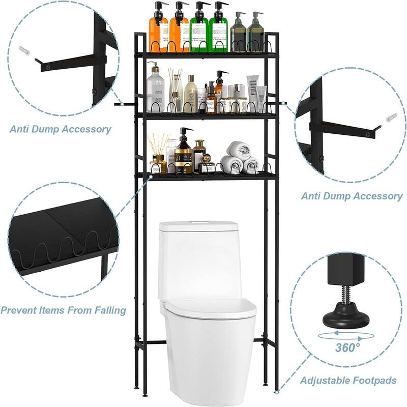 Over The Toilet Storage - 9.8"D x 23.6"W x 63"H