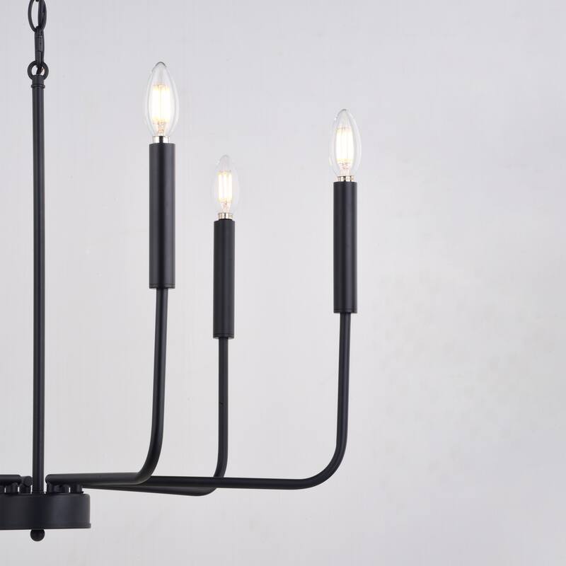 Beldon 6 Light Black Contemporary Chandelier Candelabra - 26-in W x 23.75-in H x 26-in D