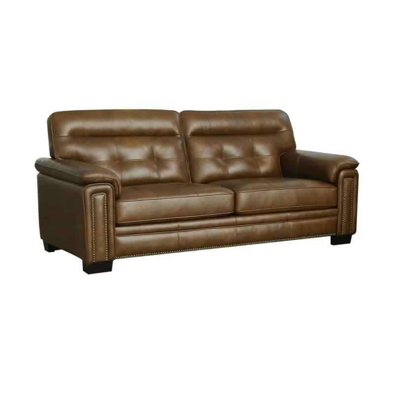 Henry Top Grain Leather Tufted Sofa