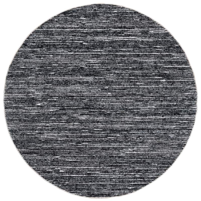 SAFAVIEH Handmade Cape Cod Sabrie Cotton Rug - Grey/Black - 6' Round