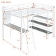 preview thumbnail 7 of 11, Full Size Loft Metal Bed with 3 Layers of Shelves and Desk, White