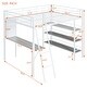 preview thumbnail 14 of 34, Stylish Metal Loft Bed Frame with 3 Layers of Shelves, Desk, Whiteboard, Ladder and Guardrails, Large Space Underneath