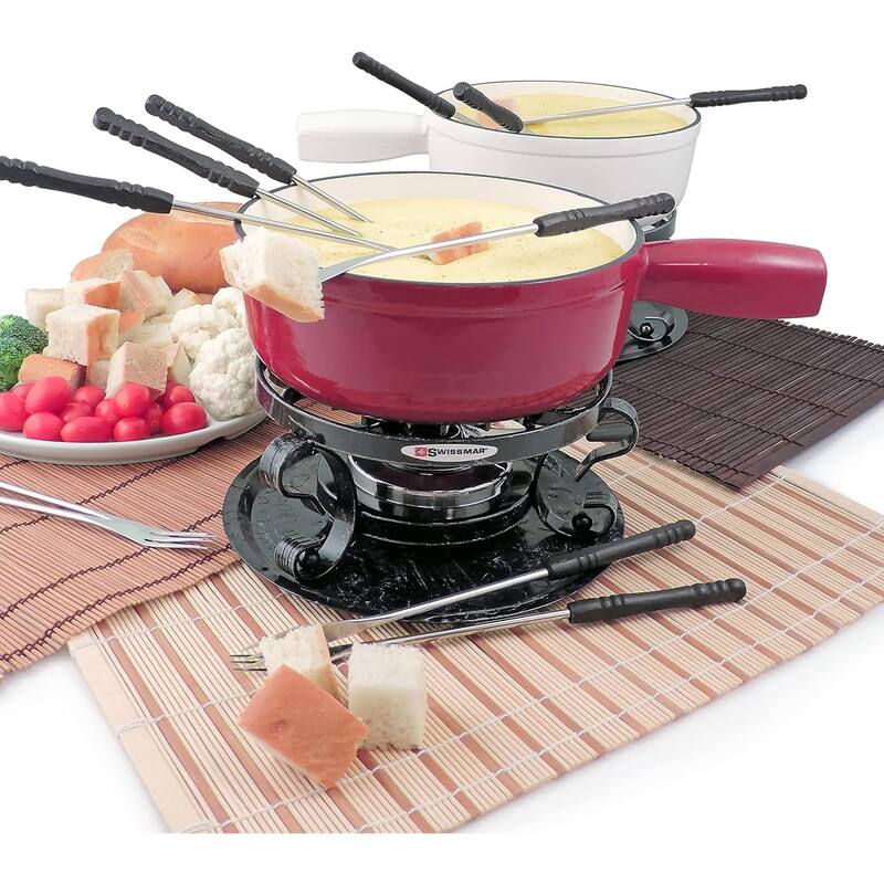 Swissmar Lugano 2-Quart Cast Iron Cheese Fondue Set