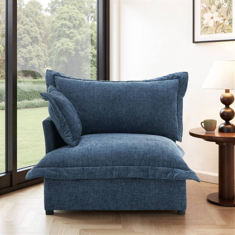 40"W Oversized Upholstered Chenille Comfy Cloud Corner Accent Chair