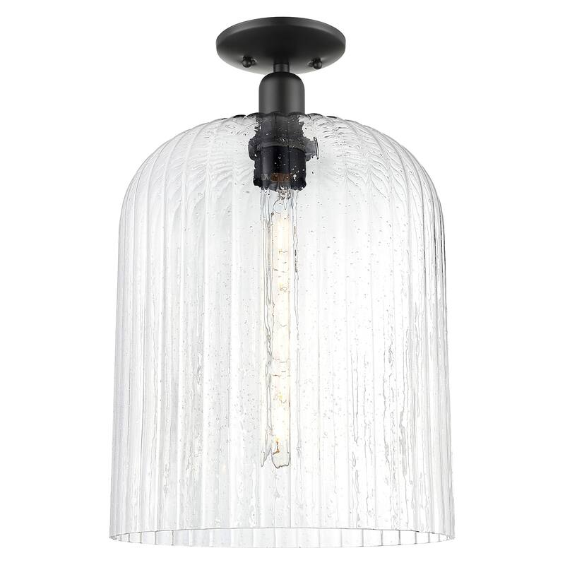 Innovations Lighting 716-1C-G559-12SDY Bridal Veil 12" Wide Semi-Flush - Matte Black