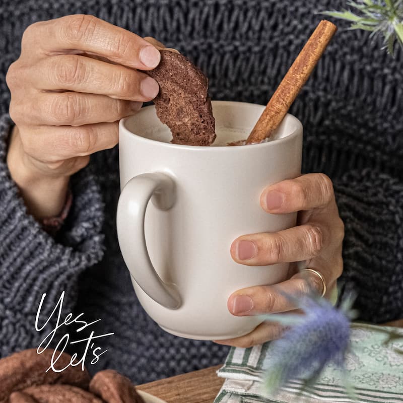 over&back Coupe 15oz Semi-Matte Stoneware Mugs, Set of 4