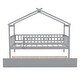 preview thumbnail 17 of 78, Pine Wood House Platform Bed with Trundle and Headboards, Creativity House Shape, Sturdy Construction