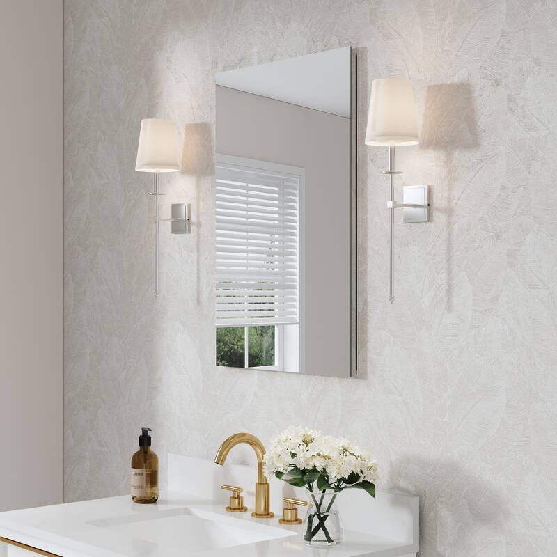 Recessed or Surface Wall Mount Bathroom Medicine Cabinet With Adjustable Glass Shelves