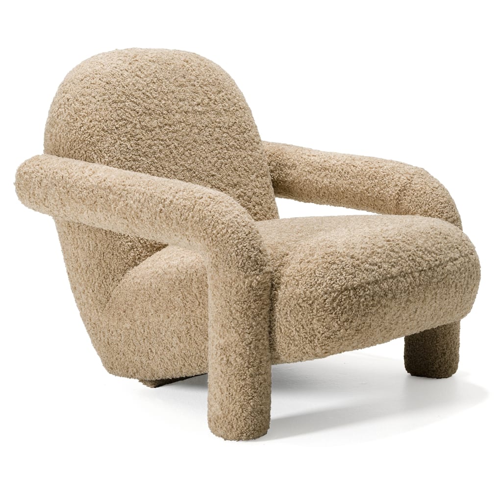 Divani Casa Trevor Modern Tan Fabric Accent Chair
