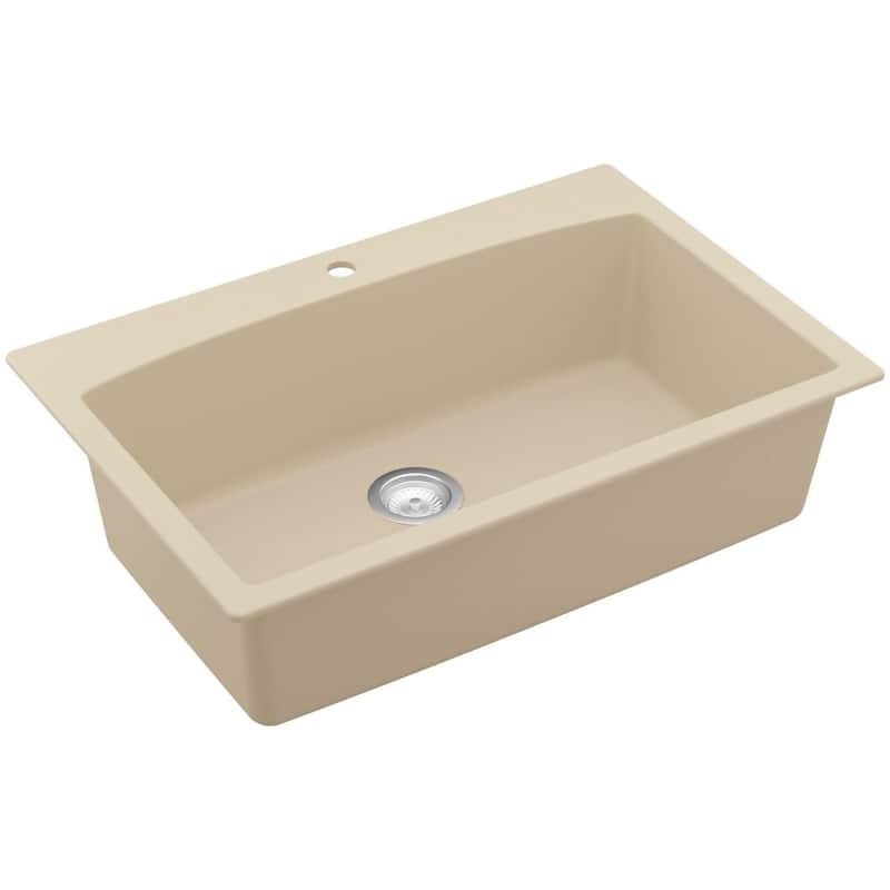 Karran USA QT-712 Quartz QT 33" Drop In Single Basin Quartz Composite - Bisque