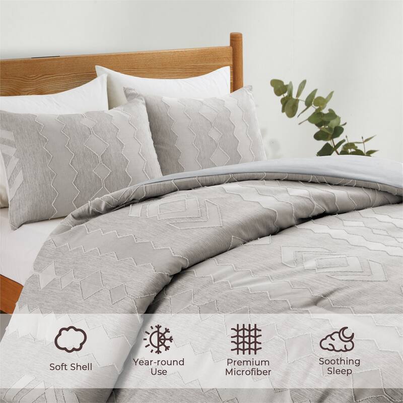 All Season Tufted Clipped Down Alternative Comforter Set