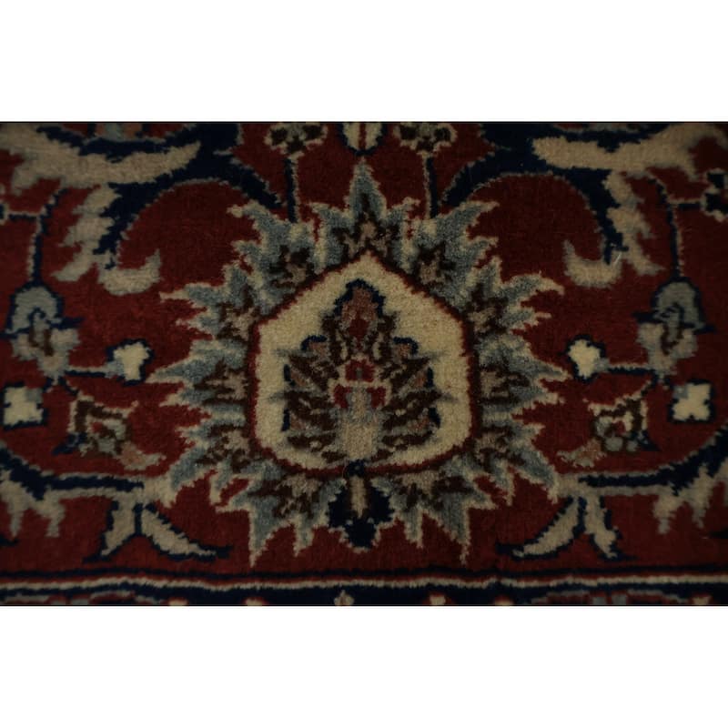 Hand Knotted Oriental 100% Wool Carpet Traditional Floral Beige & Ivories Isfahan Area Rug - 10' 1'' X 6' 10''