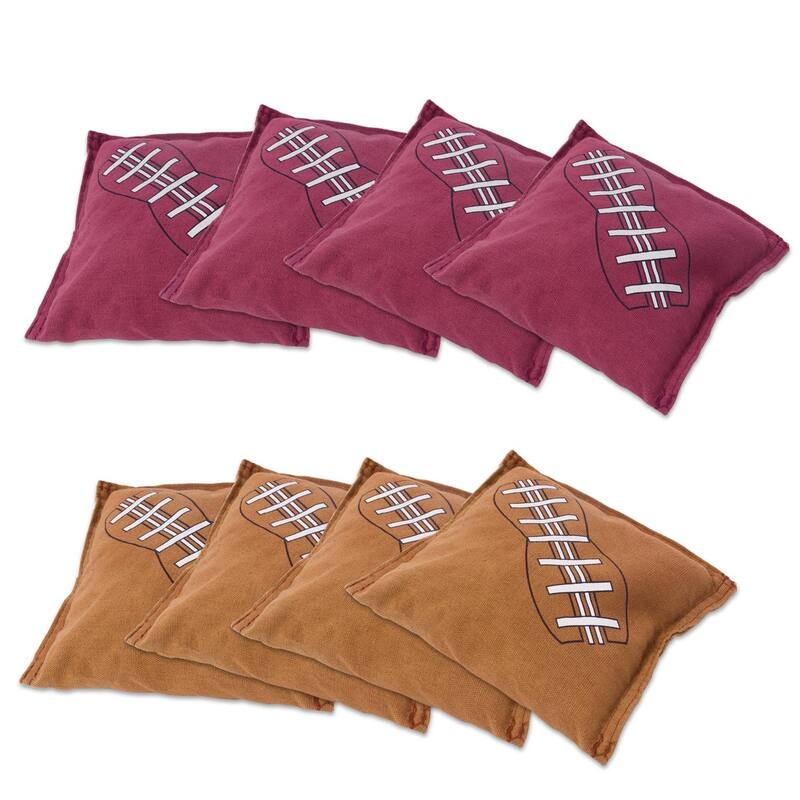 GSE™ Set of 8 Regulation Size Cornhole Bean Bags. Corn Hole Board Toss Game Replacement Bean Bags - Football