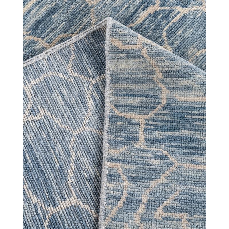 Modern One-of-a-Kind Handmade Area Rug - Gray, 7' 10" x 9' 9" - 7' 10" x 9' 9"