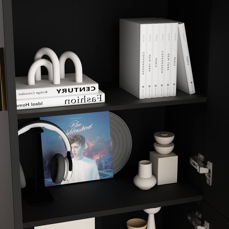 70.9"H Buffet Storage Cabinet Adjustable Shelf