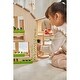 preview thumbnail 7 of 6, PlanToys Green Wooden Dollhouse With Furniture - Assorted