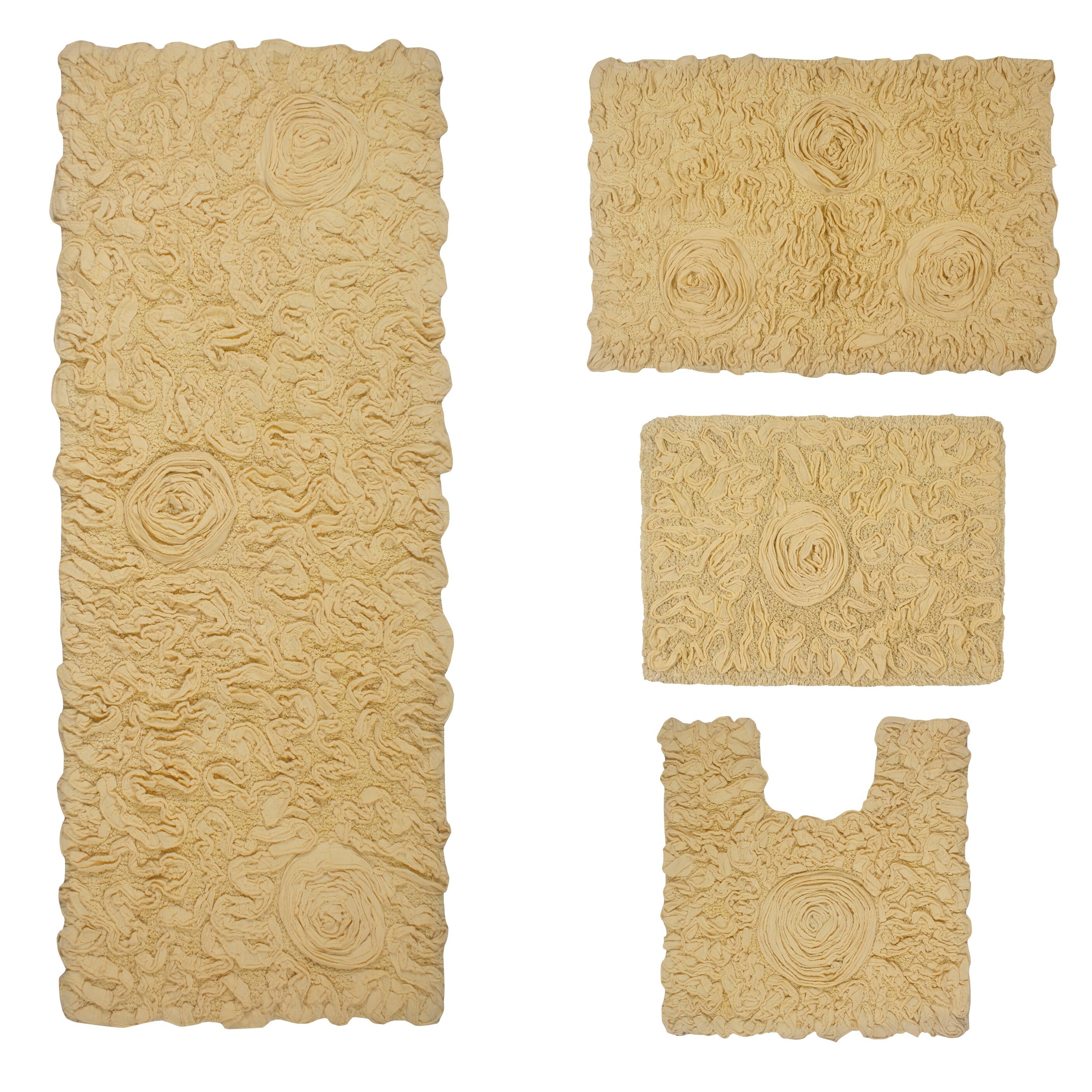 Bell Flower Cotton Non-Slip Bath Mat Soft Absorbent Bathroom Rug-image