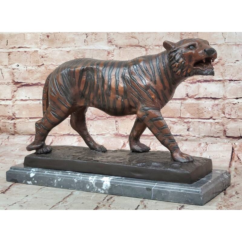 Bronze Tiger Sculpture – Fierce Wildlife Statue Numbered Art