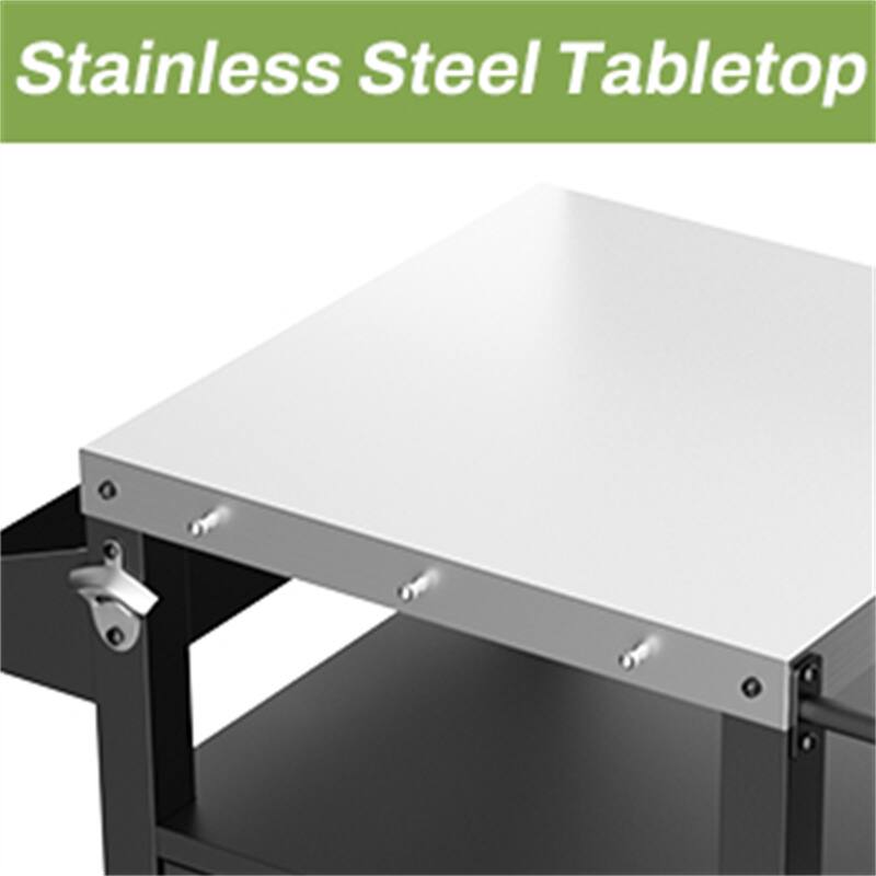 Rolling Outdoor BBQ Grill Cart with Storage