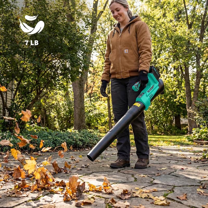 550CFM/ 130MPH Cordless Leaf Blower, 6 Variable Speed for Lawn Care, Yard, Garden, Driveway