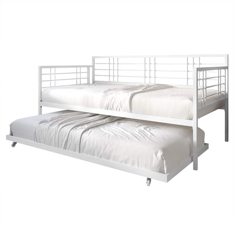 CraftPorch Contemporary Twin Size Metal Daybed with Trundle