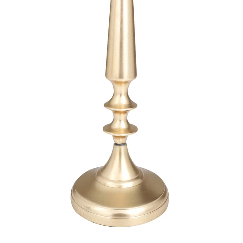 Aluminum Metal Tapered 5 Plate Candelabra - Gold - Roche River Decor - 13"W x 13"L x 24"H