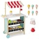 preview thumbnail 2 of 19, Costway Kids Ice Cream Cart Wooden Toddler Farmers Market Stand with - See Details White, Green